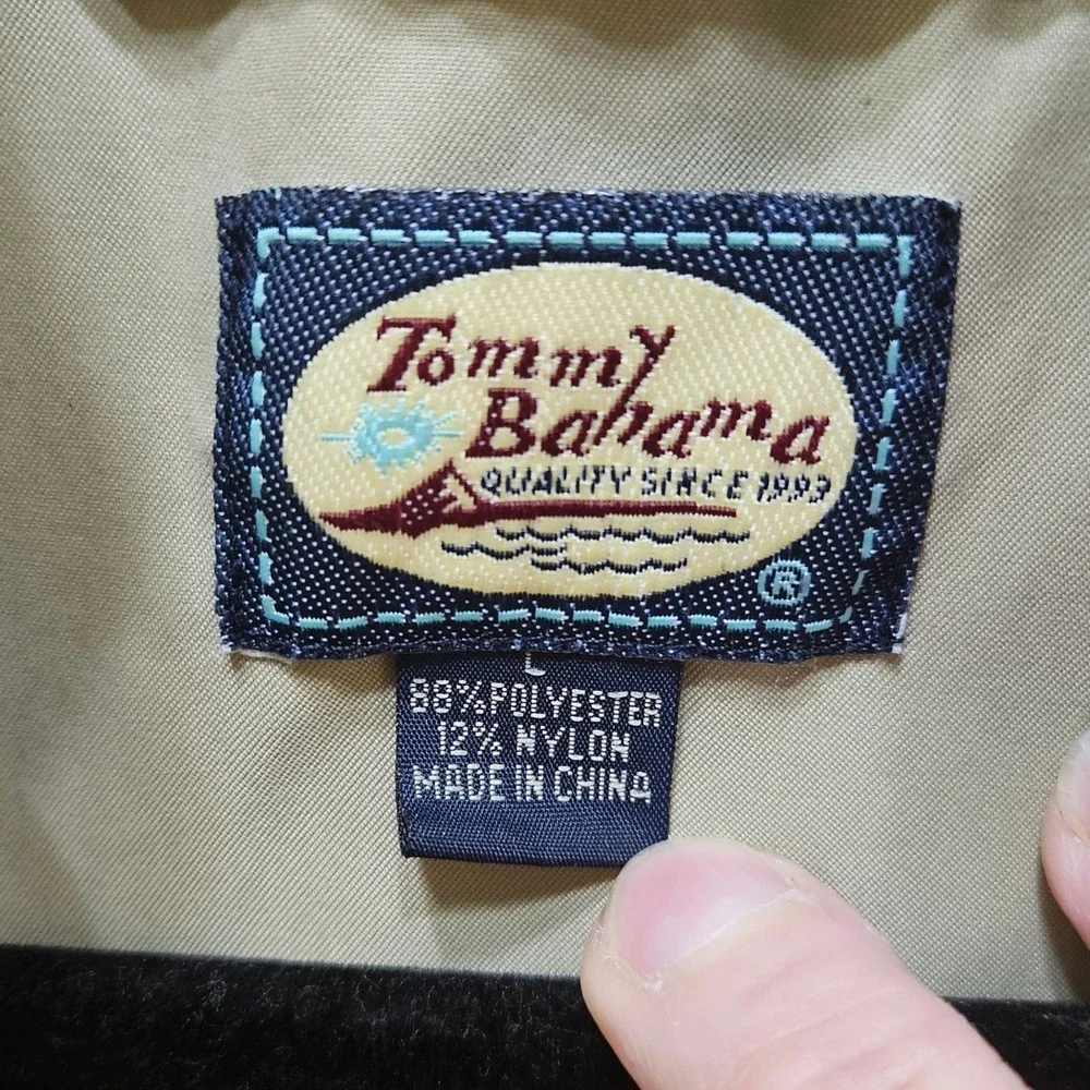 Tommy‎ Bahama Birdie Mens Pullover Golf Mercedes Benz Collaboration Beige Size L - Picture 5 of 12
